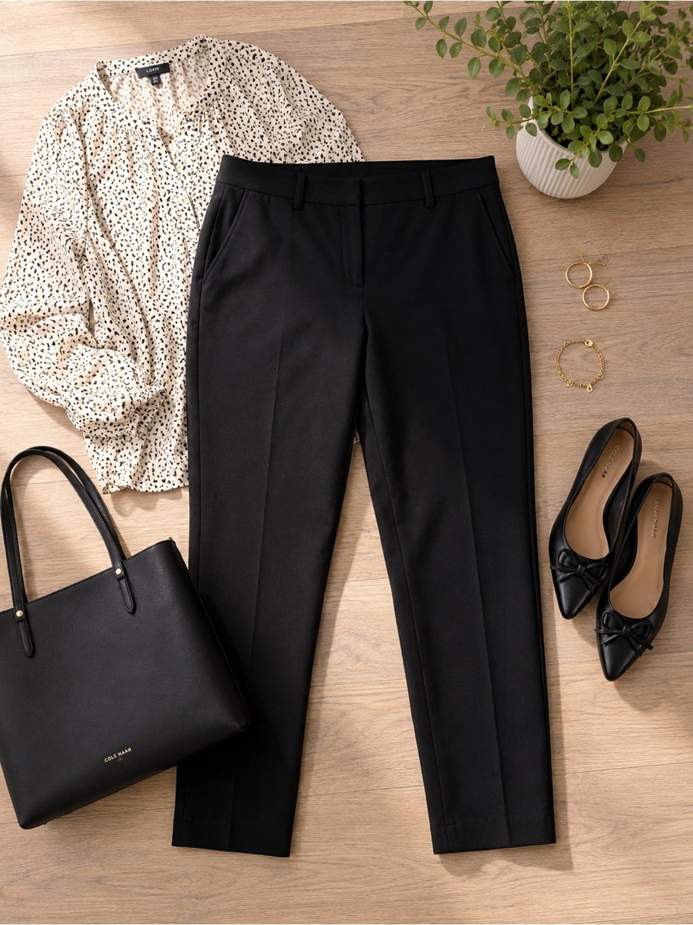 Lord & Taylor Black Cropped Tailored Pants